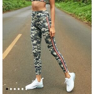 SPIRITUAL GANGSTER Camo Rainbow Stripe High Rise Compression Yoga Leggings XS